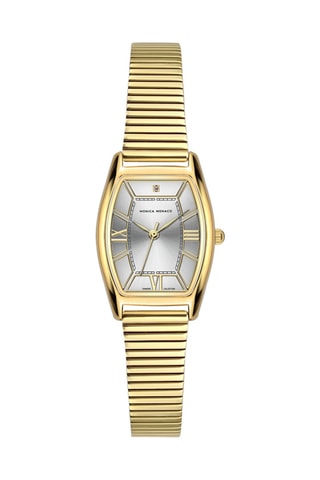 Reloj de cuarzo de acero y diamante