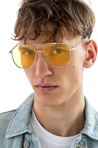 Gafas de sol polarizadas unisex - Plateado y amarillo