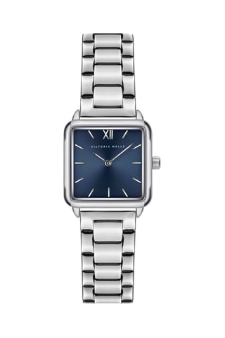 Reloj de cuarzo de acero - Plateado y azul - Victoria Walls