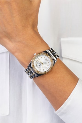 Reloj de cuarzo de acero - Plateado y dorado - Marc Malone