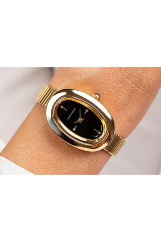 Reloj de cuarzo de acero y diamantes