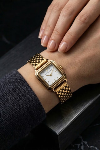 Reloj de cuarzo de acero - Dorado