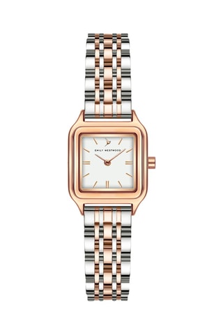 Reloj de cuarzo de acero - Rosa dorado y plateado - Emily Westwood