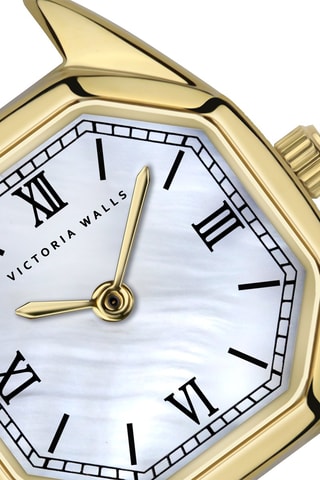 Reloj de cuarzo de acero chapado en ion de oro amarillo