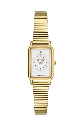 Reloj de cuarzo de acero y diamante
