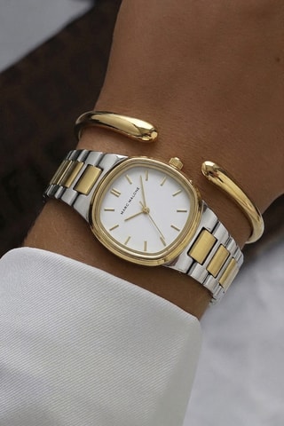 Reloj de cuarzo de acero - Plateado y dorado