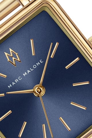 Reloj de cuarzo japonés de acero - Dorado y azul - Marc Malone
