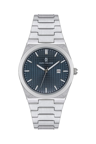 Reloj de cuarzo de acero - Plateado y azul