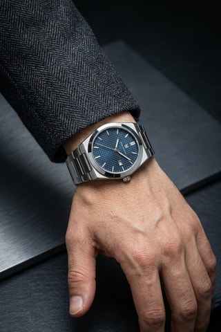 Reloj de cuarzo de acero - Plateado y azul