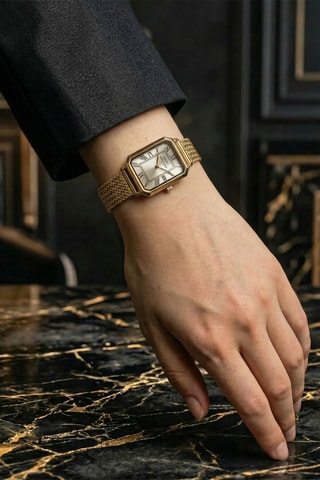 Reloj de cuarzo de acero - Dorado - Marc Malone