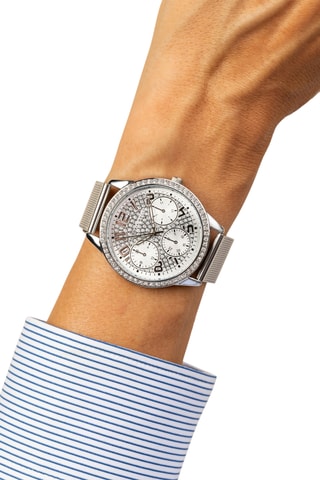 Reloj de cuarzo de acero - Plateado