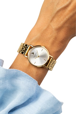 Reloj de cuarzo de acero - Dorado y plateado