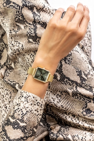 Reloj de cuarzo japonés de acero - Dorado y verde - Marc Malone