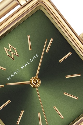 Reloj de cuarzo japonés de acero - Dorado y verde - Marc Malone