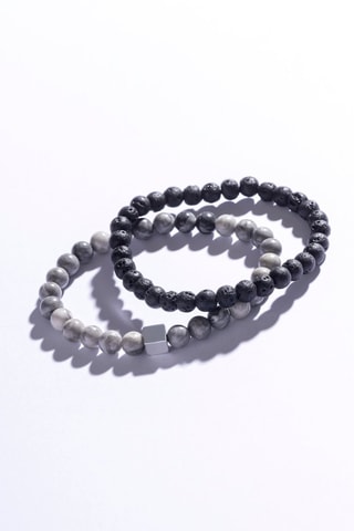 2 pulseras - Jaspes y piedras de lava - Marc Malone