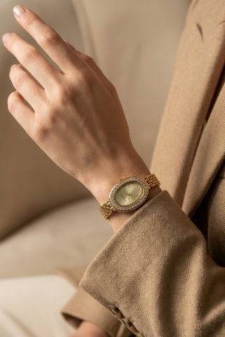 Reloj de cuarzo de acero - Dorado