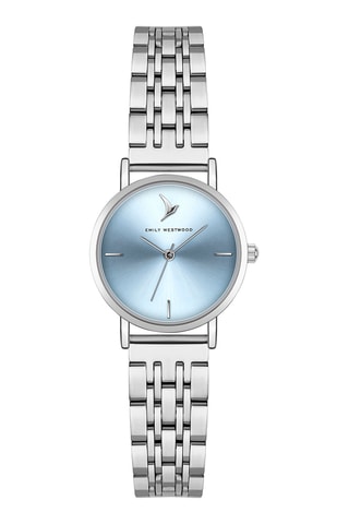 Reloj de cuarzo de acero - Plateado y azul claro