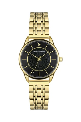 Reloj de cuarzo de acero - Dorado y negro - Emily Westwood