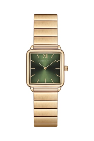 Reloj de cuarzo de acero - Dorado y verde - Victoria Walls