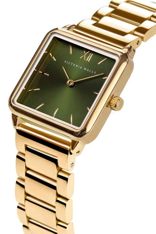 Reloj de cuarzo de acero - Dorado y verde - Victoria Walls