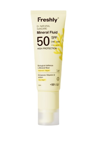 Fluide solaire minéral visage D+ Natural Suncare SPF50 - Peaux sensibles et atopiques - 50 ml