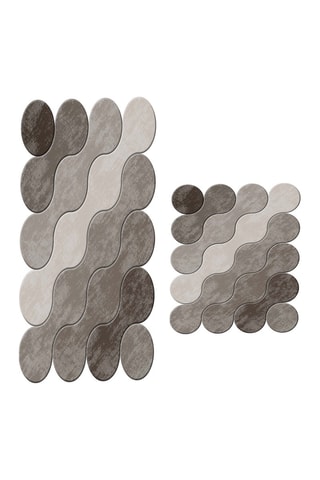 2 tapis de bain Marron - 50 x 60 cm / 60 x 100 cm