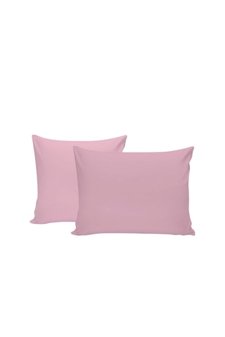 2 taies d'oreiller en coton renforcé 61 fils/cm² Tonne Rosse - Rose clair