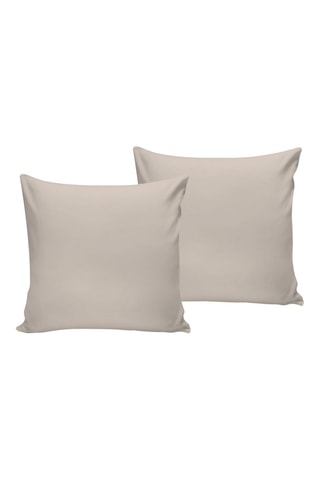 2 taies d'oreiller en satin de coton 117 g/cm² - Crème