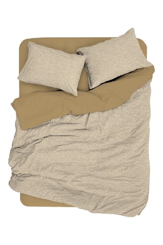 Parure de couette en coton Nedra - 57 fils/cm² - Beige