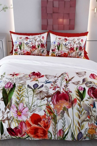 Parure de couette en coton 57 fils/cm² Samira - Blanc