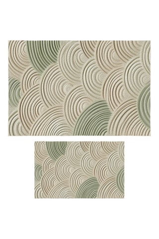 2 tapis de bain - Vert - 50 x 60/60 x 100 cm