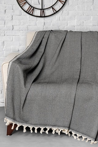 Plaid en coton 281 gr/m² Trendy Noir et blanc