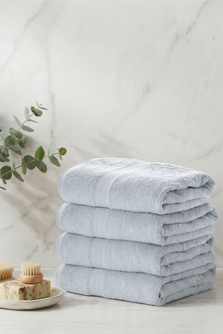 4 serviettes de toilette List - Bleu clair - 50 x 90 cm