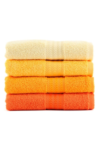 4 draps de douche en fibres de bambou Rainbow - Jaune - 70 x 140 cm