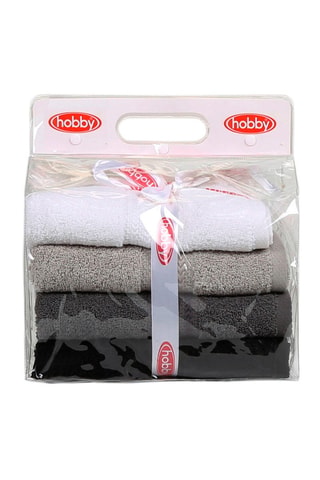 4 serviettes de toilette en fibres de bambou Rainbow - Gris - 50 x 90 cm