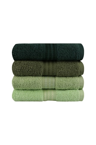 4 serviettes de toilette Rainbow - Vert - 50 x 90 cm