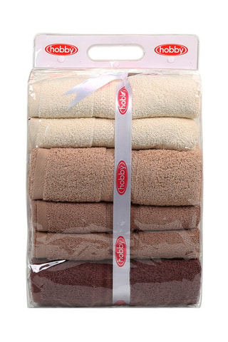 4 draps de douche - Beige - 70 x 140 cm