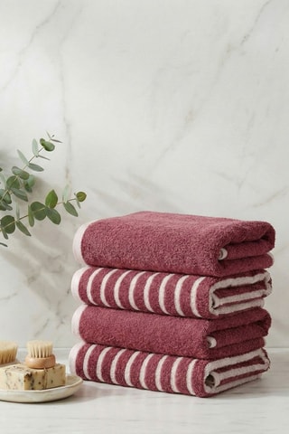4 serviettes de toilette - Bordeaux - 50 x 90 cm