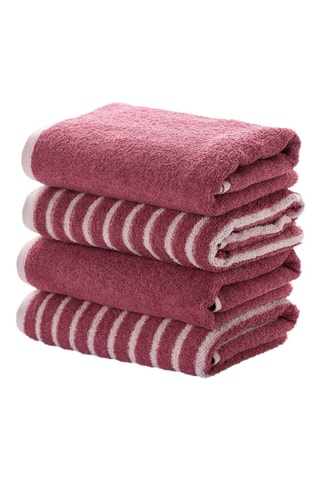 4 serviettes de toilette - Bordeaux - 50 x 90 cm