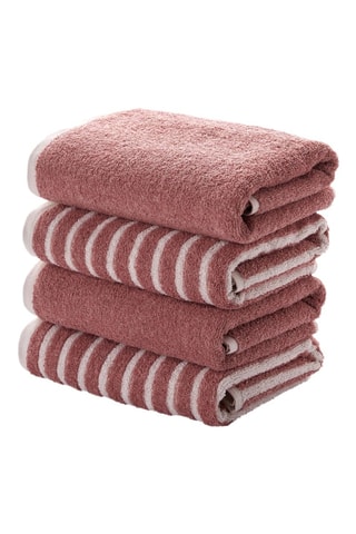 4 serviettes de toilette - Vieux rose - 50 x 90 cm