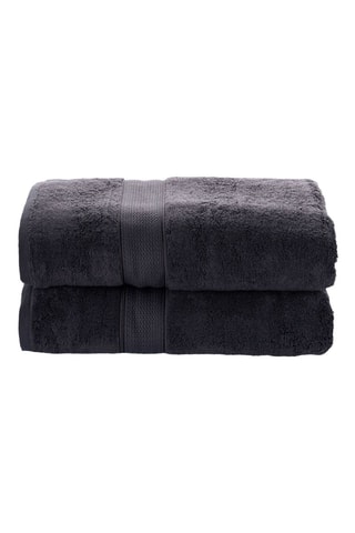 2 draps de douche Check - Noir - 70 x 140 cm