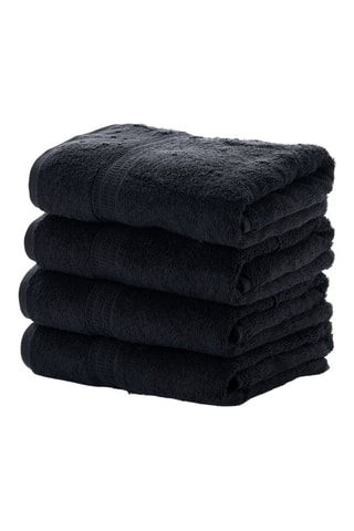 4 serviettes de toilette - Noir - 50 x 90 cm