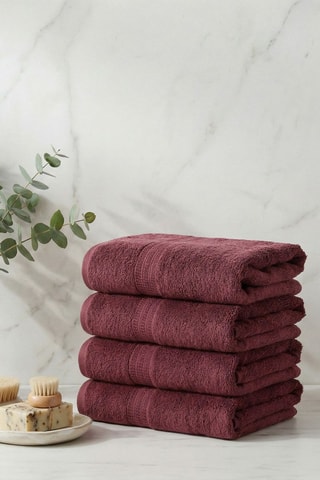 4 serviettes de toilette - Marron - 50 x 90 cm