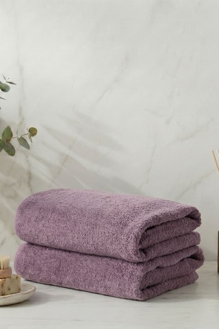 2 serviettes de toilette - Rose - 70 x 140 cm