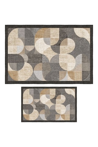 2 tapis de bain - Gris - 50 x 60 cm et 60 x 100 cm