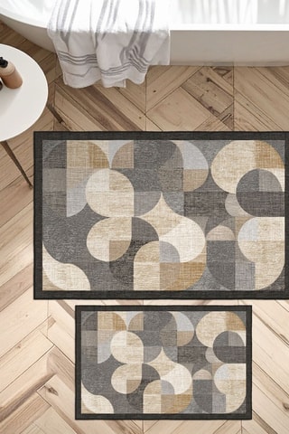 2 tapis de bain - Gris - 50 x 60 cm et 60 x 100 cm
