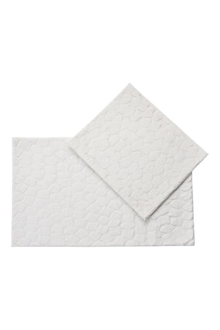 2 tapis de bain Rabbit - Écru - 60 x 100 cm et 50 x 60 cm