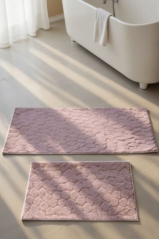 2 tapis de bain Rabbit - Rose - 60 x 100 cm et 50 x 60 cm