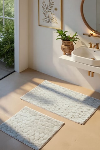 2 tapis de bain Rabbit - Gris