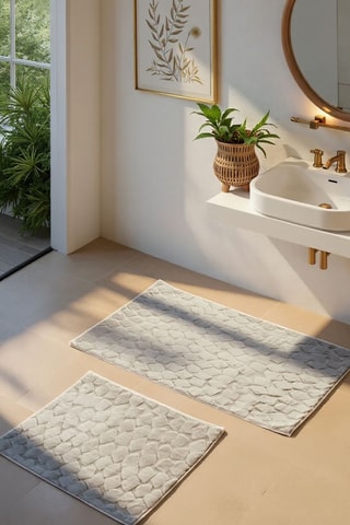2 tapis de bain Rabbit - Taupe